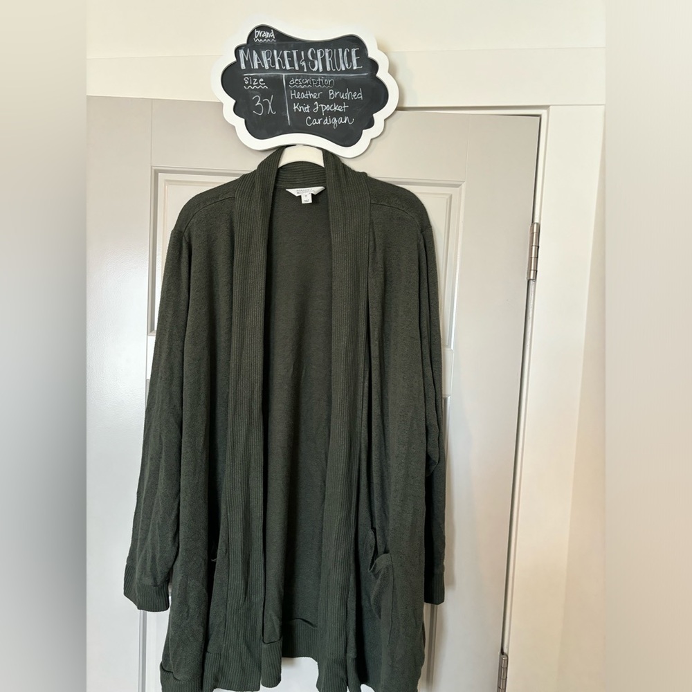 3x Market & Spruce Heather brushed knit two-pocket cardigan